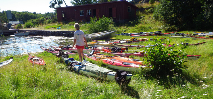 Bild. Kajaker på Sävö.